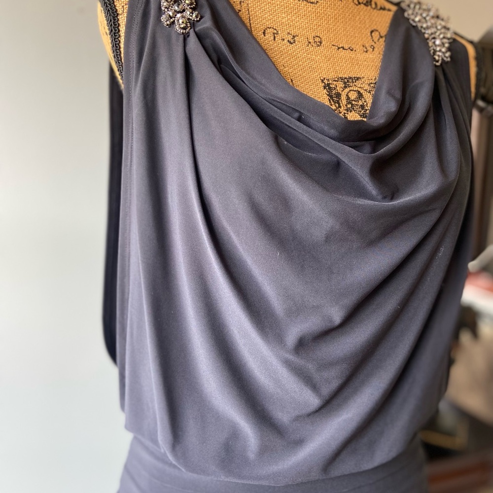 Cache Charcoal Sleeveless Formal/Cocktail Dress with Embellished Details Sz 2 - Picture 7 of 10